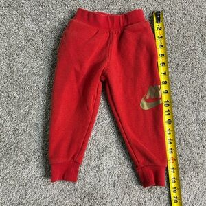 Nike Red Jogger Sweatpants with Elastic Waistband